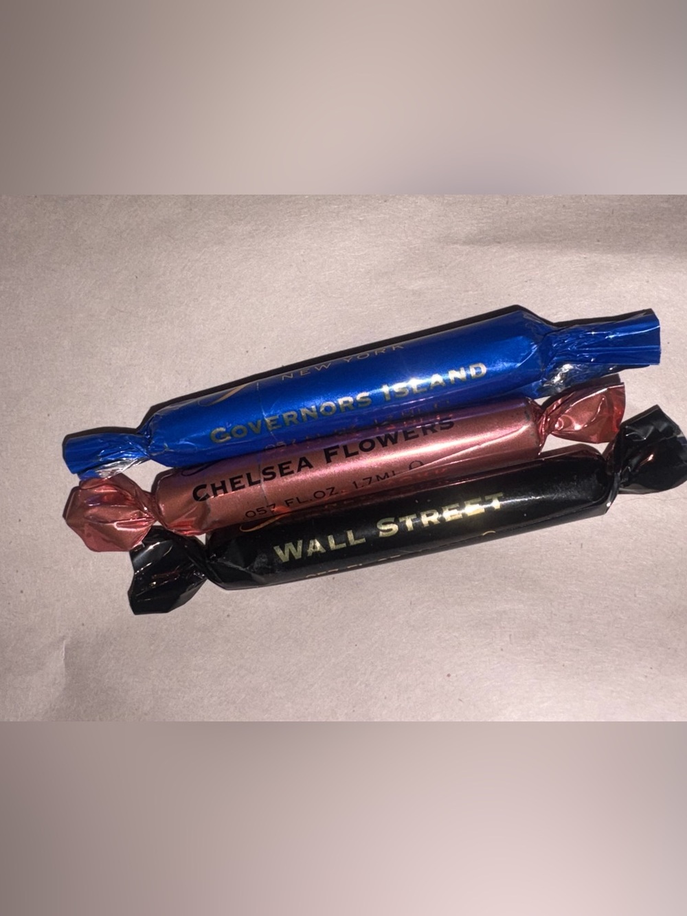 Bond samples. You get all three. Wall Street, Wall Street, Chelsea Flowers